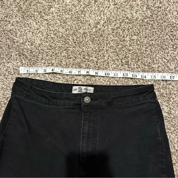 We the‎ Free People Just Float On Flare Denim Jeans Black Boho Wide Leg, Size 31 - Picture 9 of 13